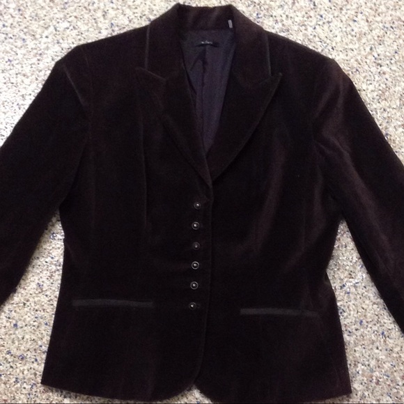 Brown velvet jacket Tahari sz 12 - Picture 2 of 5